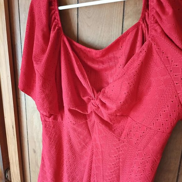 plus size womens red short sleeve pullover top size 4X - Picture 3 of 5